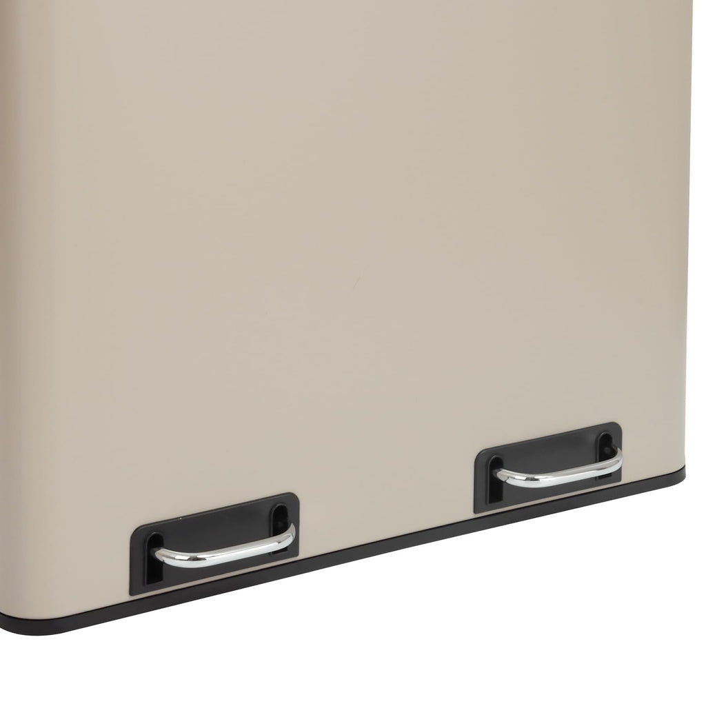 SVITA TM3X18 Edelstahl Treteimer 54 Liter Abfalleimer Mülleimer Design Silber Mülltrennung Papierkorb Küchen-Ordnung Trennsystem
