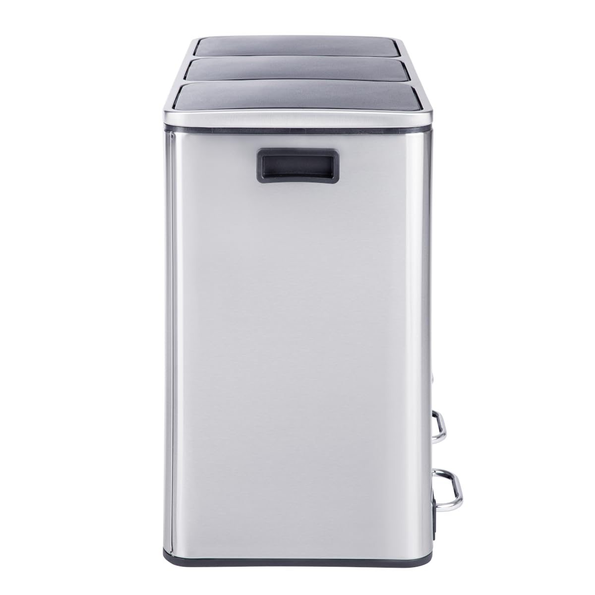 SVITA TM3X18 Edelstahl Treteimer 54 Liter Abfalleimer Mülleimer Design Silber Mülltrennung Papierkorb Küchen-Ordnung Trennsystem