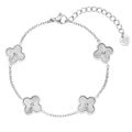 DIAMOND MODE Kleeblatt Armband Damen Gold – Schmuck 18K vergoldet, Shine Clover, Chirurgenstahl 316L, wasserfest, verstellbar 16–20 cm – Geschenk