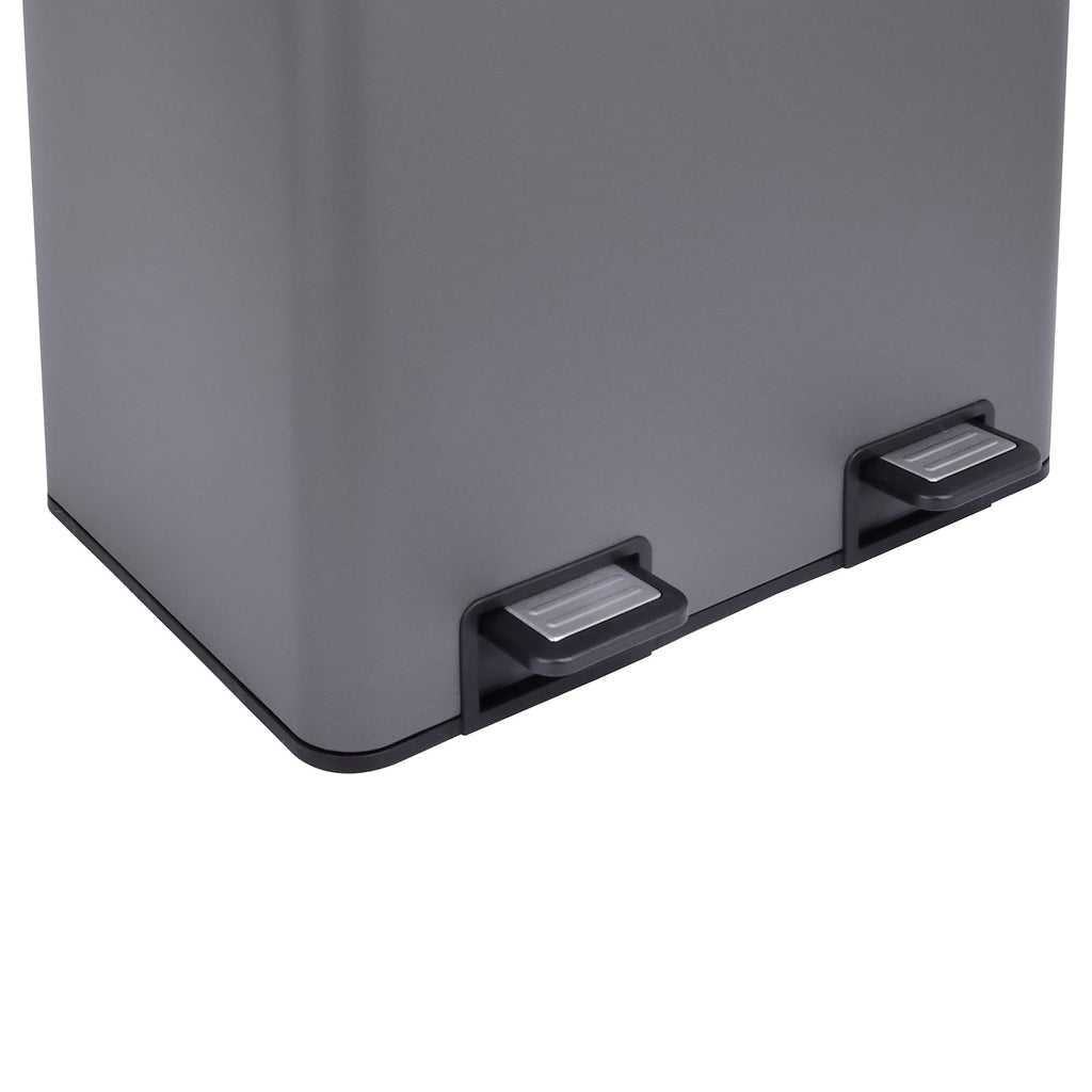 SVITA TM3X18 Edelstahl Treteimer 54 Liter Abfalleimer Mülleimer Design Silber Mülltrennung Papierkorb Küchen-Ordnung Trennsystem