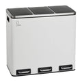 SVITA TM3X18 Edelstahl Treteimer 54 Liter Abfalleimer Mülleimer Design Silber Mülltrennung Papierkorb Küchen-Ordnung Trennsystem