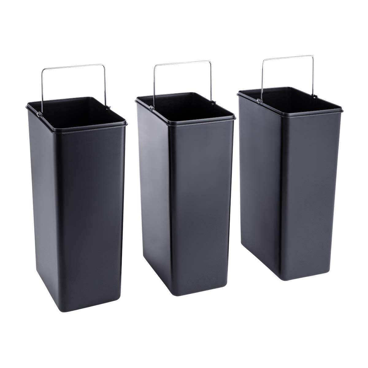 SVITA TM3X18 Edelstahl Treteimer 54 Liter Abfalleimer Mülleimer Design Silber Mülltrennung Papierkorb Küchen-Ordnung Trennsystem
