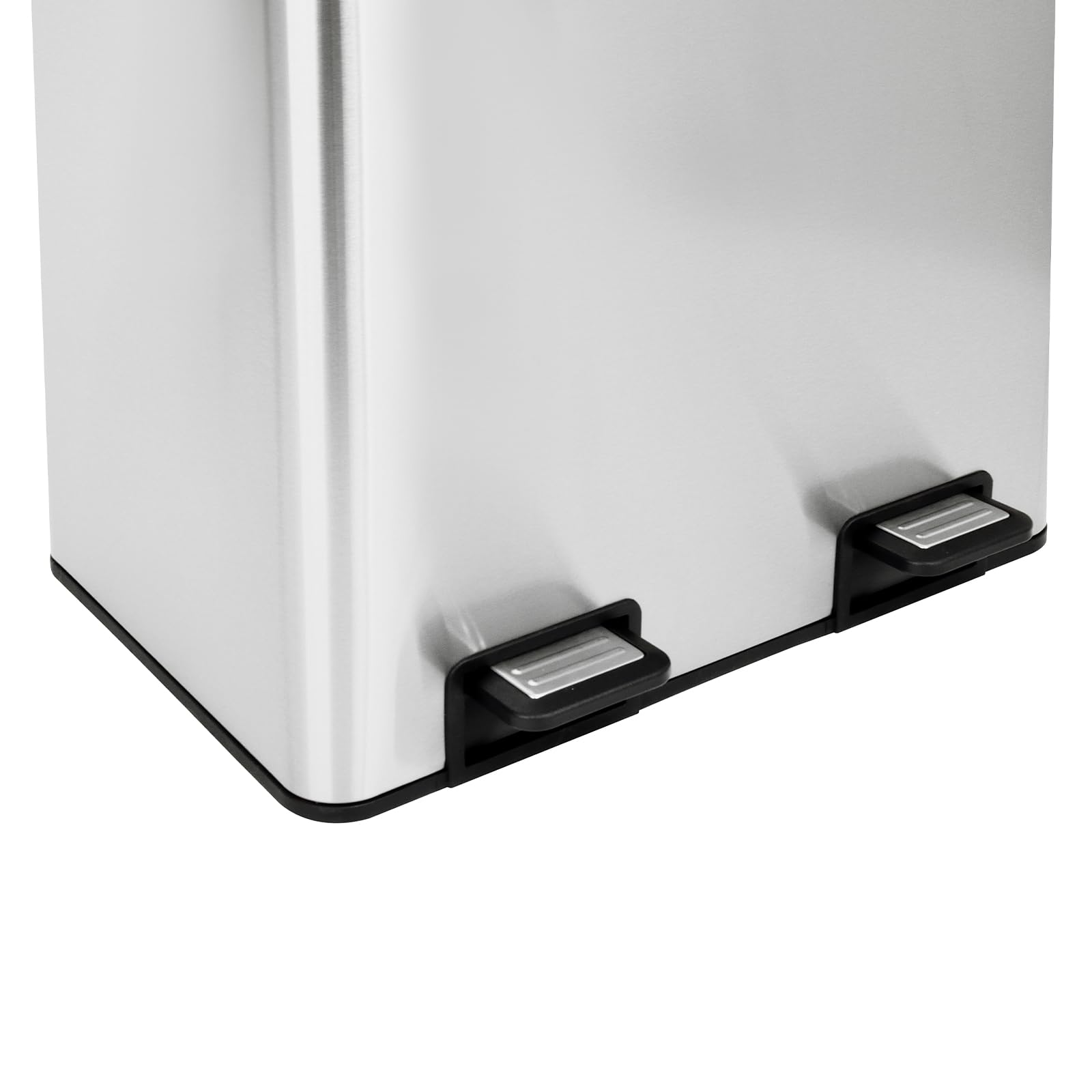 SVITA TM3X18 Edelstahl Treteimer 54 Liter Abfalleimer Mülleimer Design Silber Mülltrennung Papierkorb Küchen-Ordnung Trennsystem