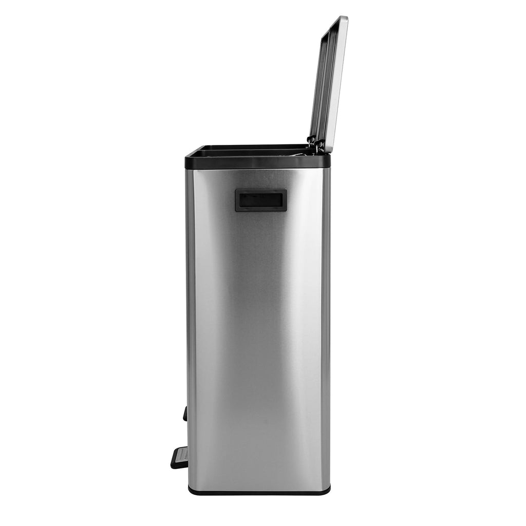 SVITA TM3X18 Edelstahl Treteimer 54 Liter Abfalleimer Mülleimer Design Silber Mülltrennung Papierkorb Küchen-Ordnung Trennsystem