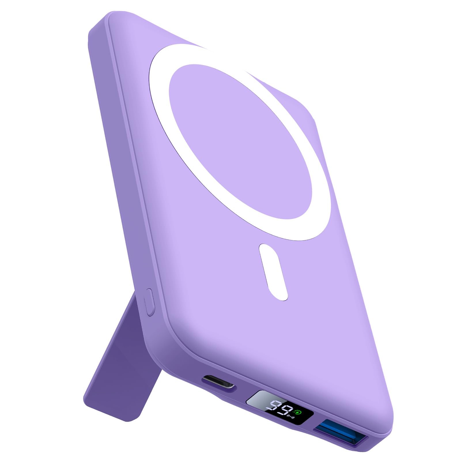 Powerbank für MagSafe, AOGUERBE Magnetische Power Bank 10000mAh, Kabellose Powerbank Schnellladung Externe Handyakkus mit LED Display für iPhone 17/16/15/14/13/12 Series