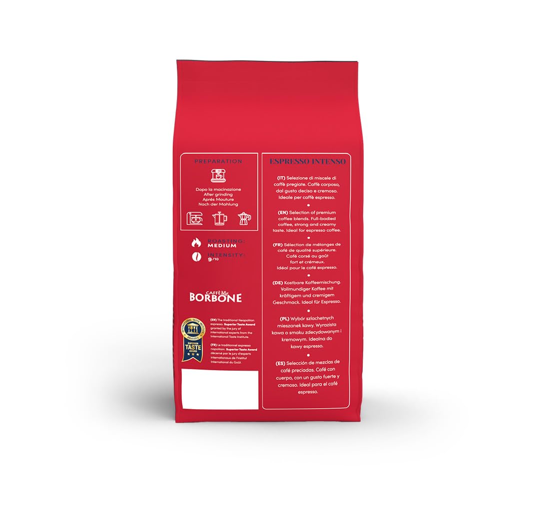 Caffè Borbone Kaffeebohnen - Crema Superiore - Authentischer neapolitanischer Espresso - Intensität 7/10 - Kraftvolle und raffinierte Mischung mit Noten von Milchschokolade und Vanille - 1kg Packung