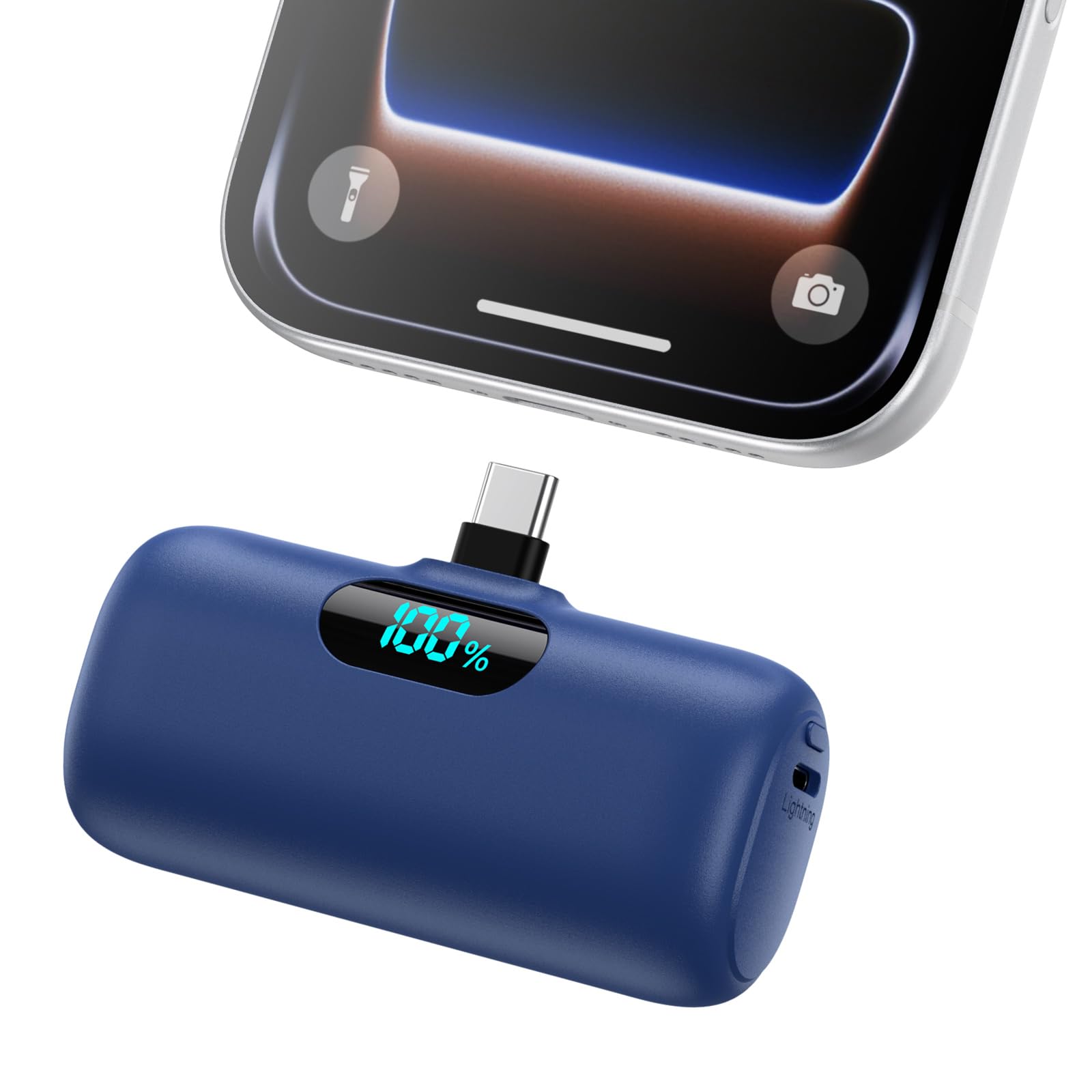 Power Bank USB C 5000mAh, Mini Powerbank Klein Aber Stark 15W PD 3.0 Schnelles Aufladen Tragbares Externer Akku mit LED Display Kompatibel mit iPhone 17/16/15, Samsung S25/24, Android Telefone