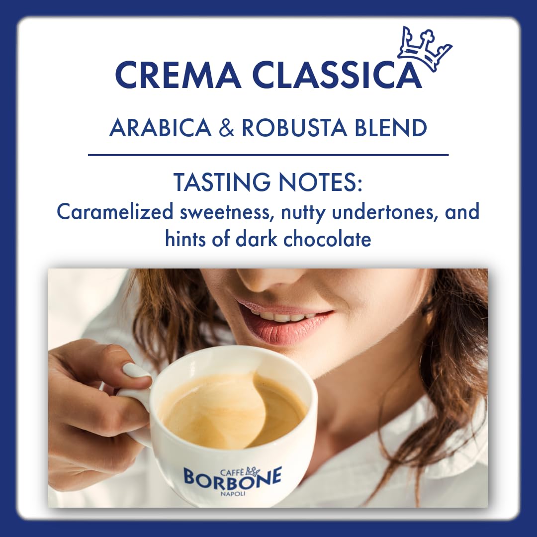 Caffè Borbone Kaffeebohnen - Crema Superiore - Authentischer neapolitanischer Espresso - Intensität 7/10 - Kraftvolle und raffinierte Mischung mit Noten von Milchschokolade und Vanille - 1kg Packung