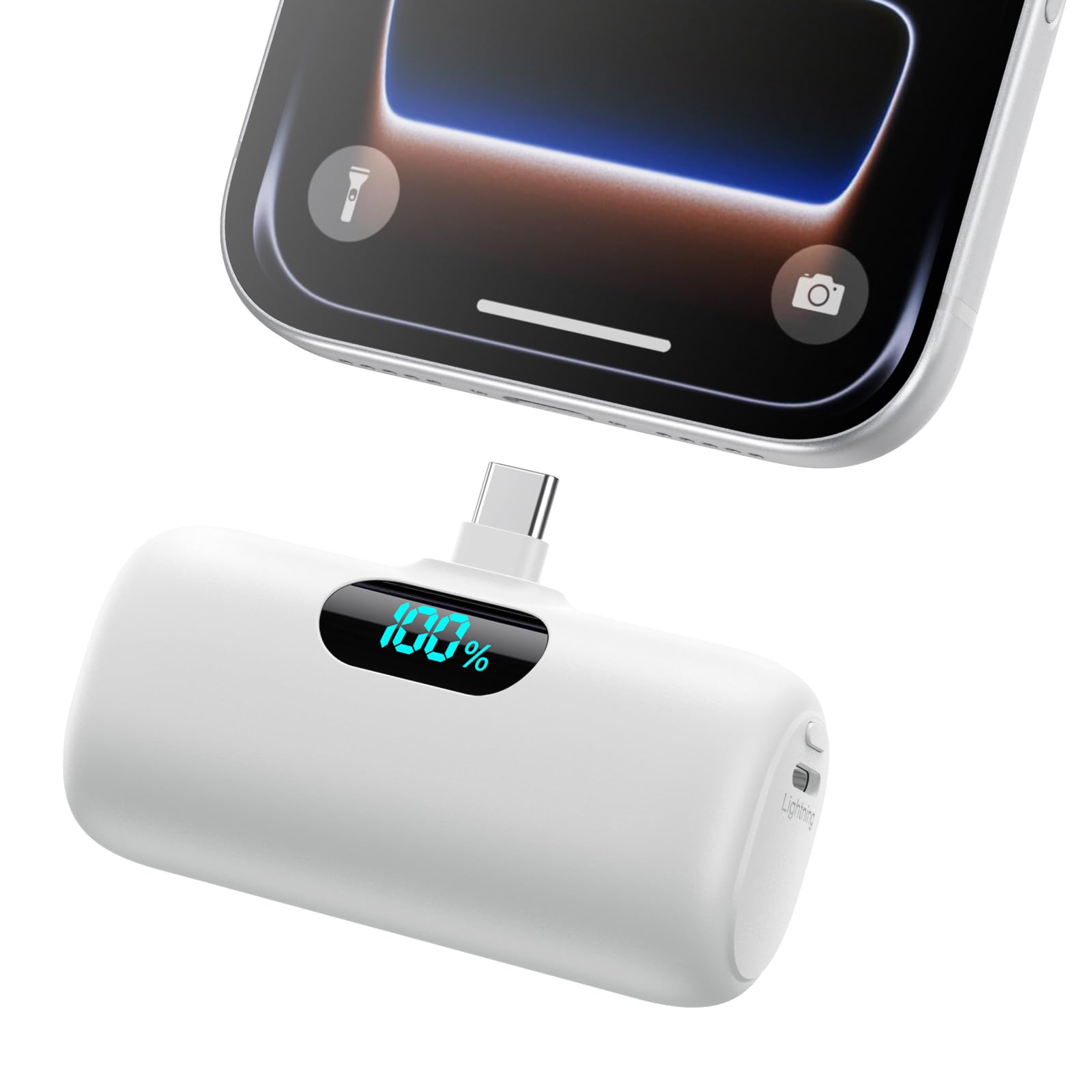 Power Bank USB C 5000mAh, Mini Powerbank Klein Aber Stark 15W PD 3.0 Schnelles Aufladen Tragbares Externer Akku mit LED Display Kompatibel mit iPhone 17/16/15, Samsung S25/24, Android Telefone