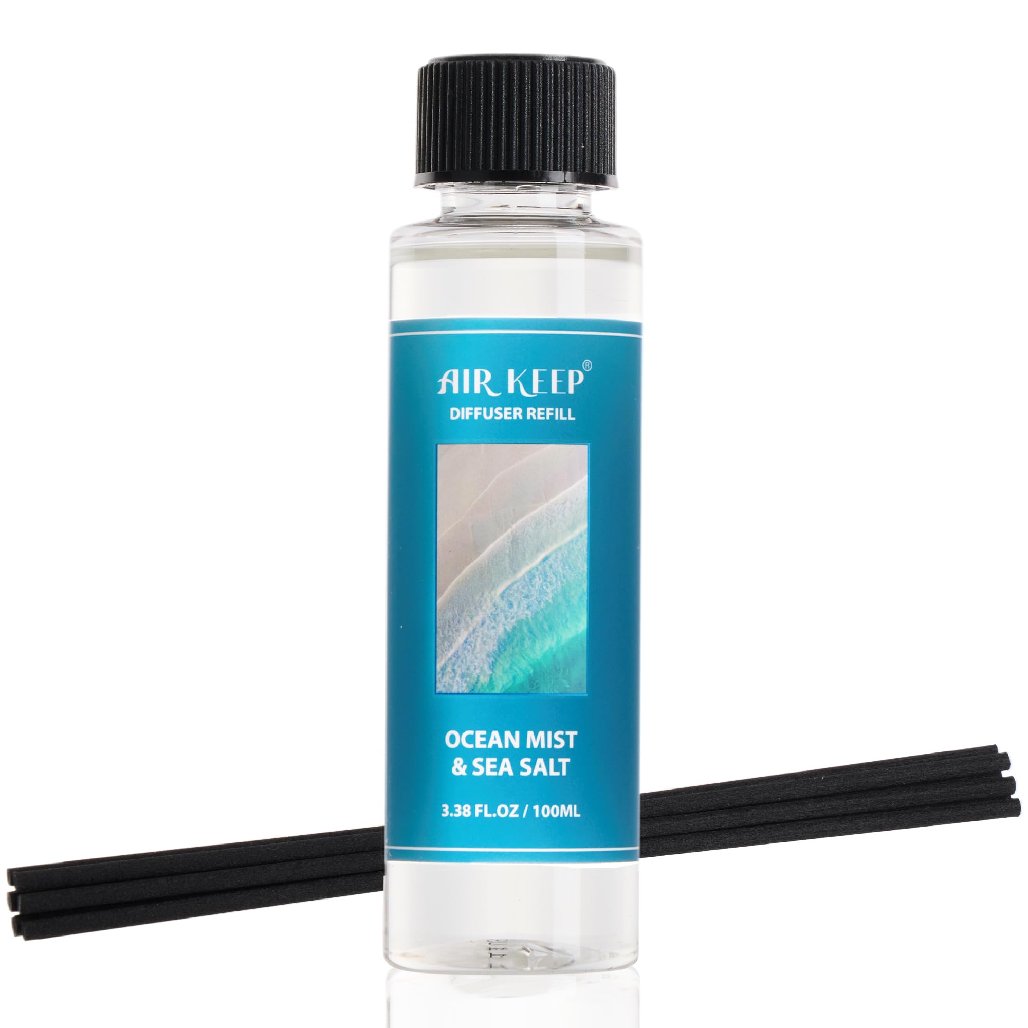Airkeep Raumduft Clean Linen Duft, Reed Diffuser mit 8 Duftstäbchen, Lufterfrischer für Badezimmer, Wohnung, Heimdekoration, 100ml