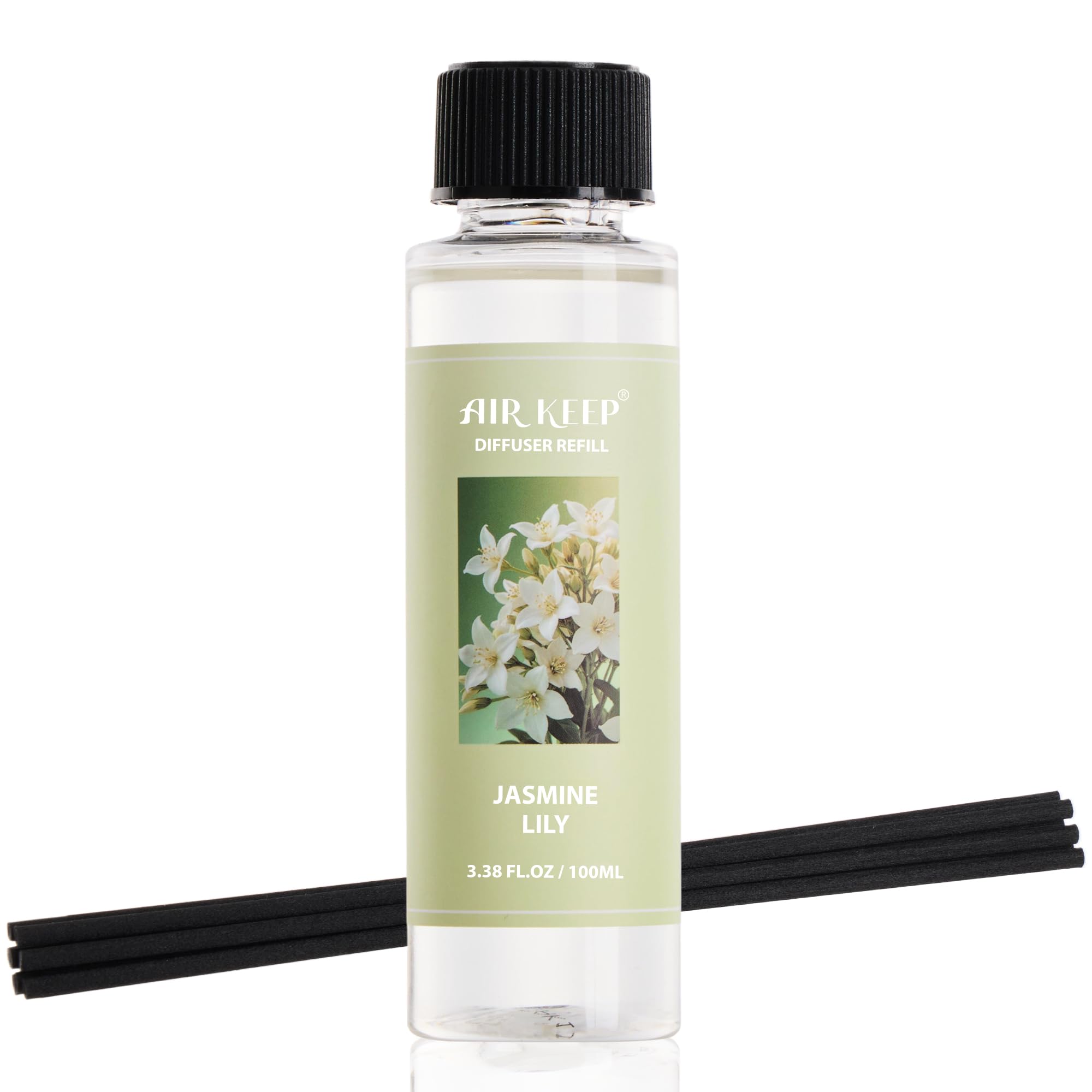 Airkeep Raumduft Clean Linen Duft, Reed Diffuser mit 8 Duftstäbchen, Lufterfrischer für Badezimmer, Wohnung, Heimdekoration, 100ml