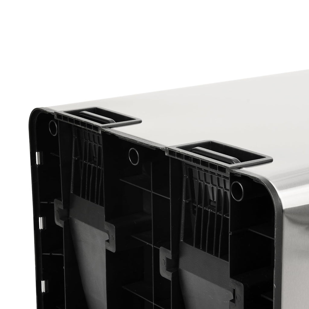 SVITA TM3X18 Edelstahl Treteimer 54 Liter Abfalleimer Mülleimer Design Silber Mülltrennung Papierkorb Küchen-Ordnung Trennsystem