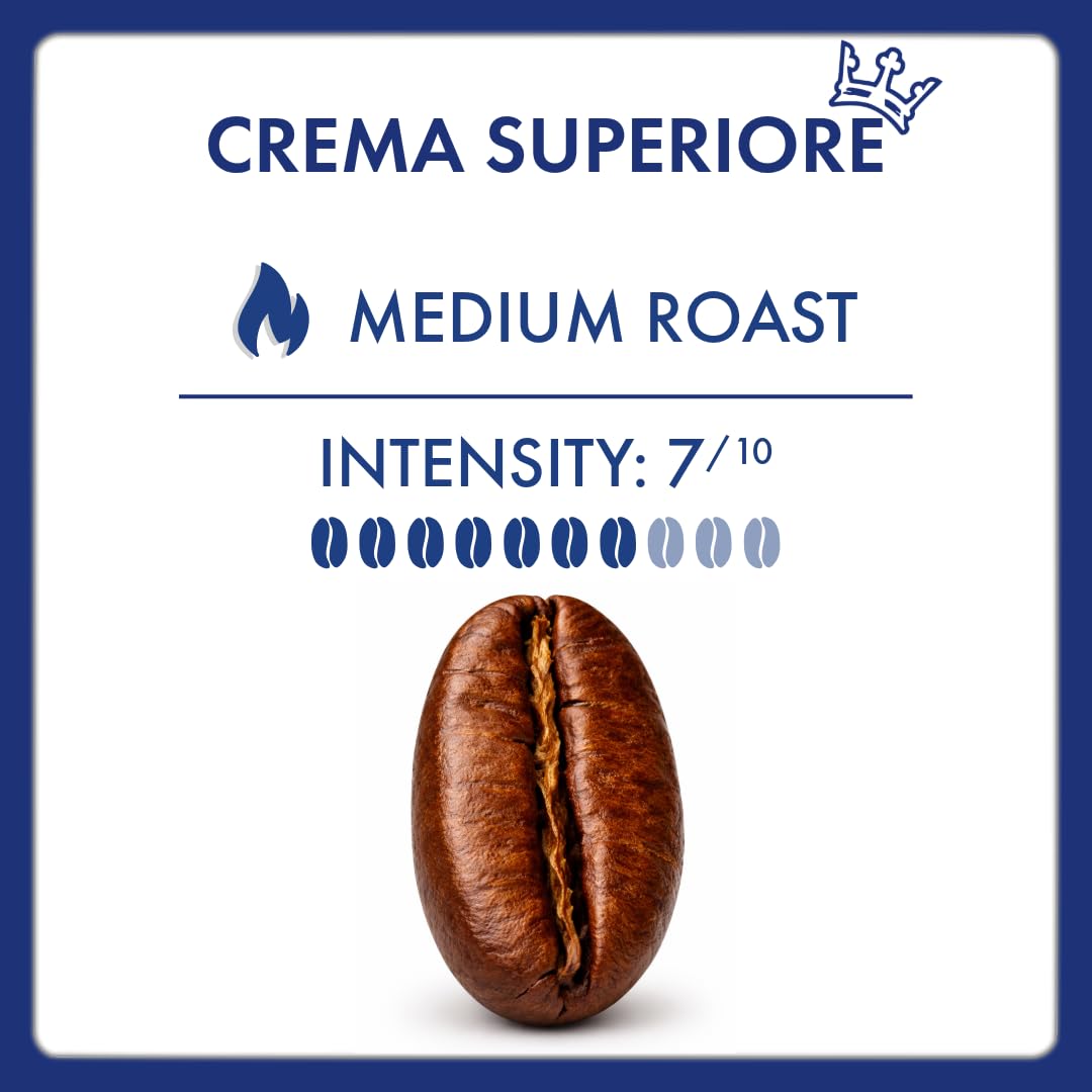 Caffè Borbone Kaffeebohnen - Crema Superiore - Authentischer neapolitanischer Espresso - Intensität 7/10 - Kraftvolle und raffinierte Mischung mit Noten von Milchschokolade und Vanille - 1kg Packung