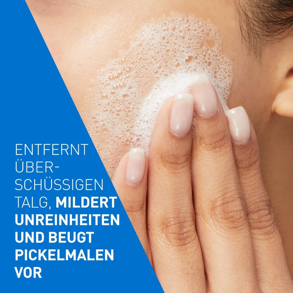 CeraVe Porentiefe Reinigung, Schäumendes Reinigungsgel mit Salicylsäure für das Gesicht bei unreiner und zu Akne neigender Haut, 236ml