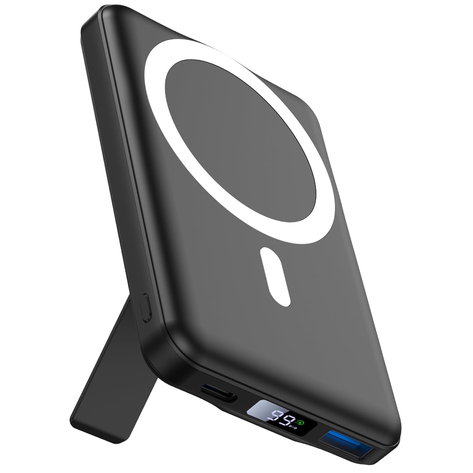 Powerbank für MagSafe, AOGUERBE Magnetische Power Bank 10000mAh, Kabellose Powerbank Schnellladung Externe Handyakkus mit LED Display für iPhone 17/16/15/14/13/12 Series