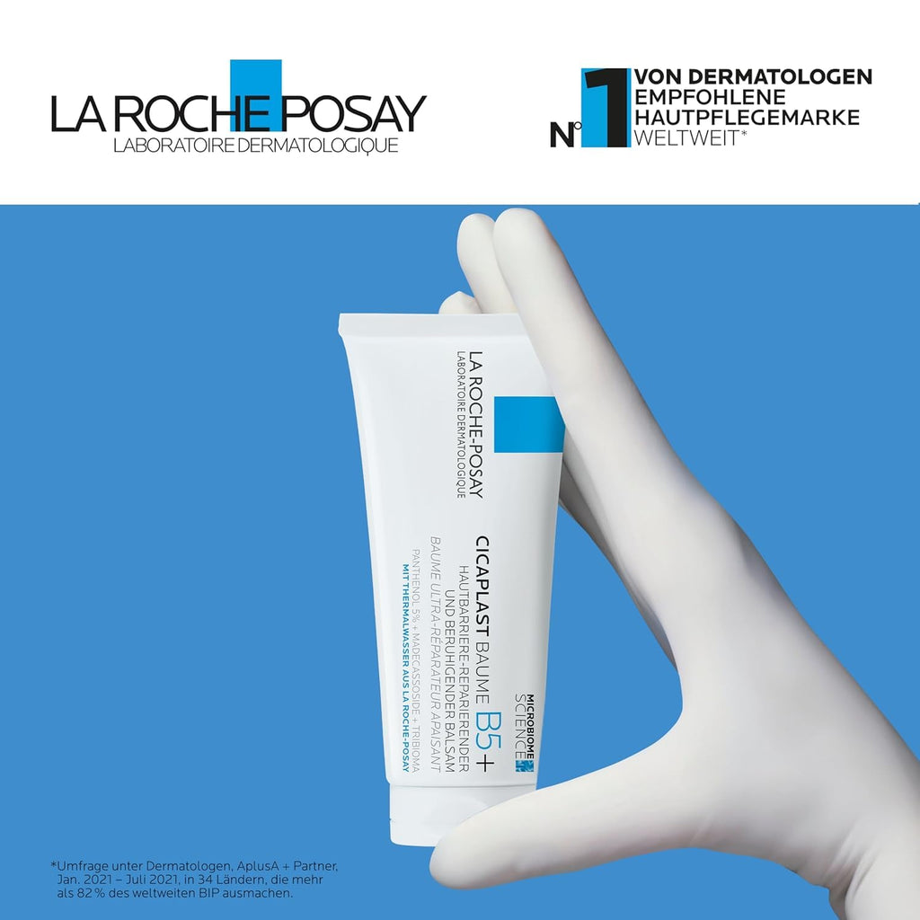 La Roche Posay Reparierende Creme, Für Körper, Gesicht und Lippen, Für empfindliche Haut, Mit Dexpanthenol und Tribioma, Mildert Spannungsgefühle und Rötungen, Cicaplast Baume B5+, 100 ml