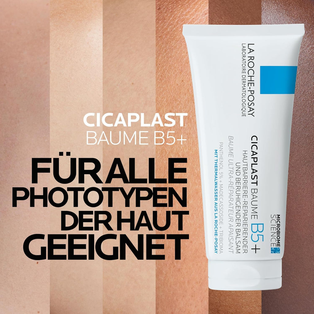 La Roche Posay Reparierende Creme, Für Körper, Gesicht und Lippen, Für empfindliche Haut, Mit Dexpanthenol und Tribioma, Mildert Spannungsgefühle und Rötungen, Cicaplast Baume B5+, 100 ml