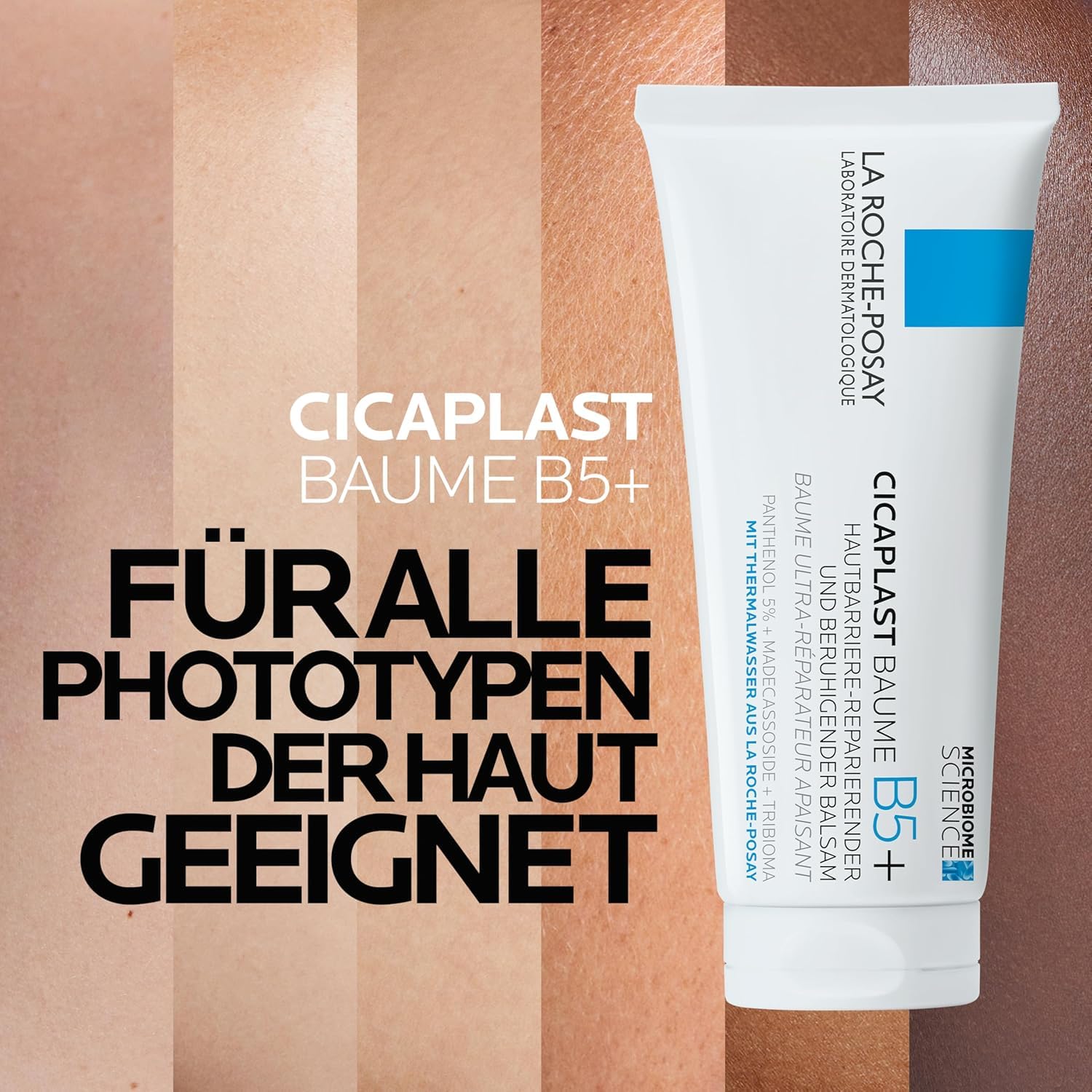 La Roche Posay Reparierende Creme, Für Körper, Gesicht und Lippen, Für empfindliche Haut, Mit Dexpanthenol und Tribioma, Mildert Spannungsgefühle und Rötungen, Cicaplast Baume B5+, 100 ml