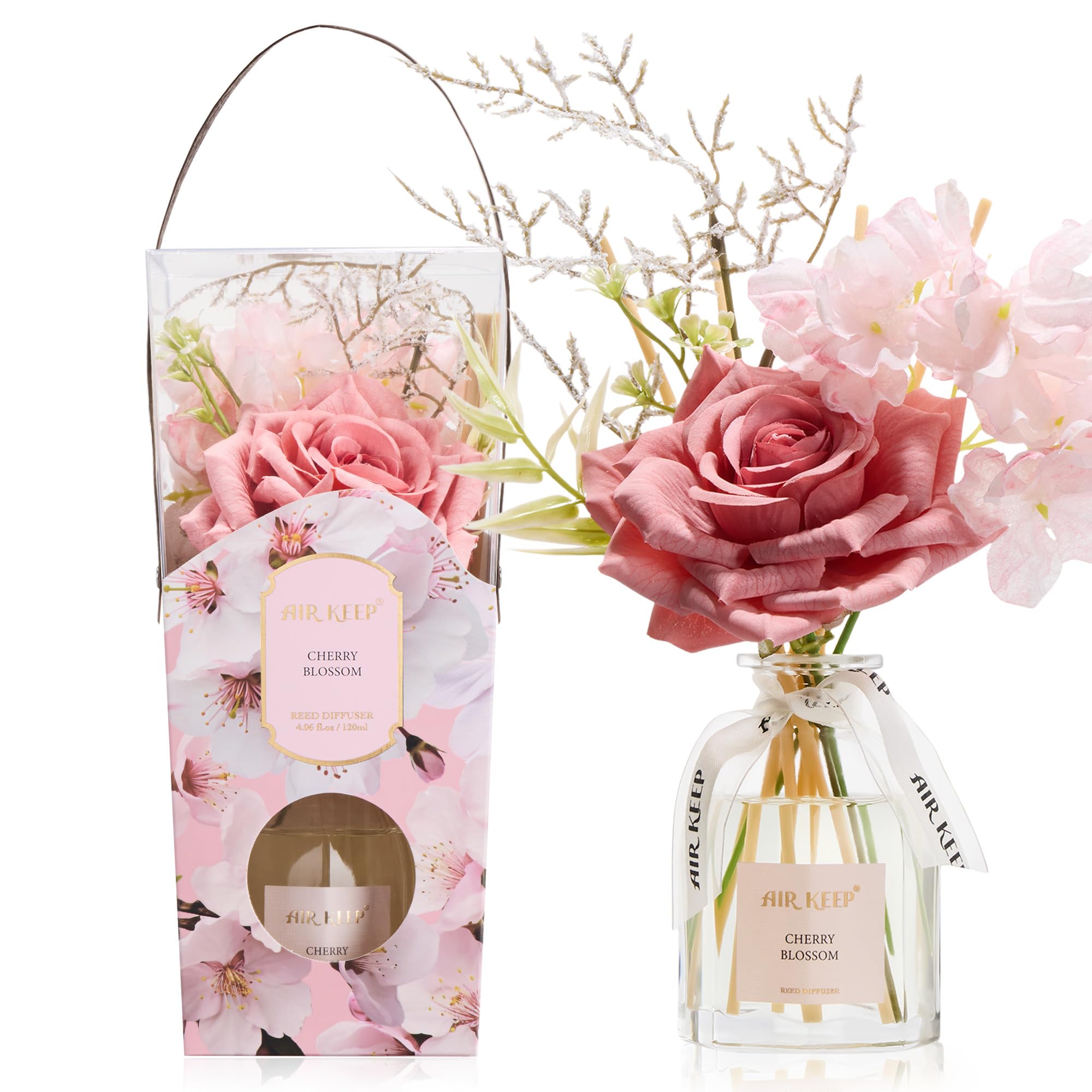 Airkeep Raumduft Clean Linen Duft, Reed Diffuser mit 8 Duftstäbchen, Lufterfrischer für Badezimmer, Wohnung, Heimdekoration, 100ml