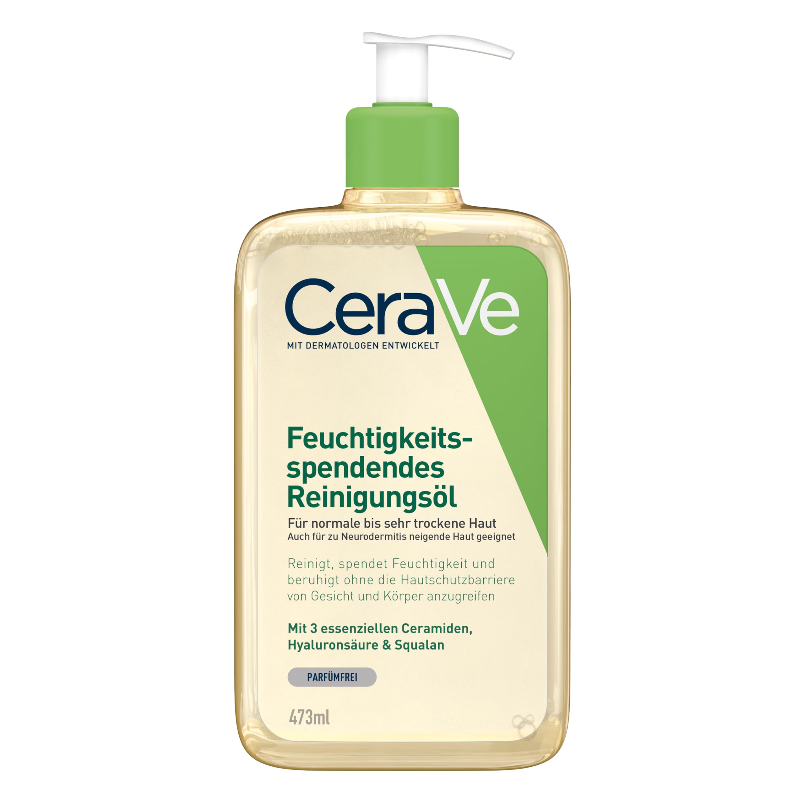 CeraVe Feuchtigkeitsspendendes Reinigungsöl, Intensive und langanhaltende Feuchtigkeit für normale bis sehr trockene Haut, Reinigung für Körper und Gesicht, mit 3 essenziellen Ceramiden