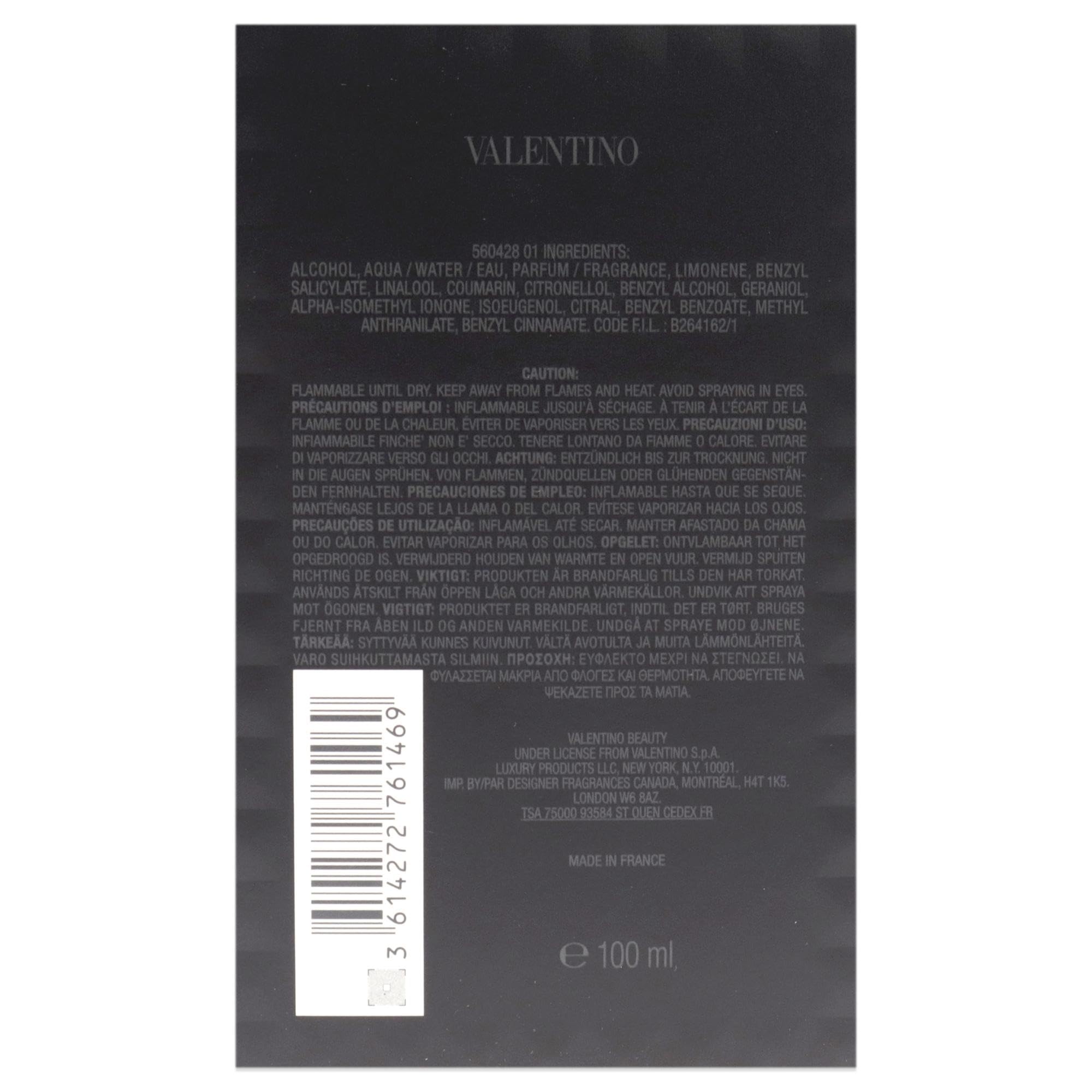 Valentino Eau de Toilette für Herren, 100 ml