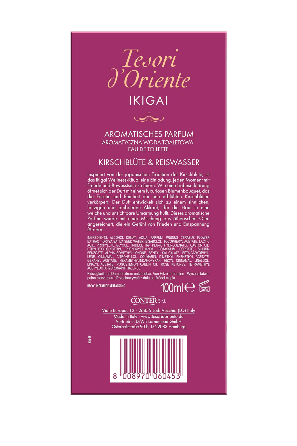 Tesori d'Oriente EDT Byzantium | 100 ml | aromatisches Parfüm | schwarze Rose & Labdanum | im Aluminiumflakon | Wellness-Ritual für Körper & Sinne