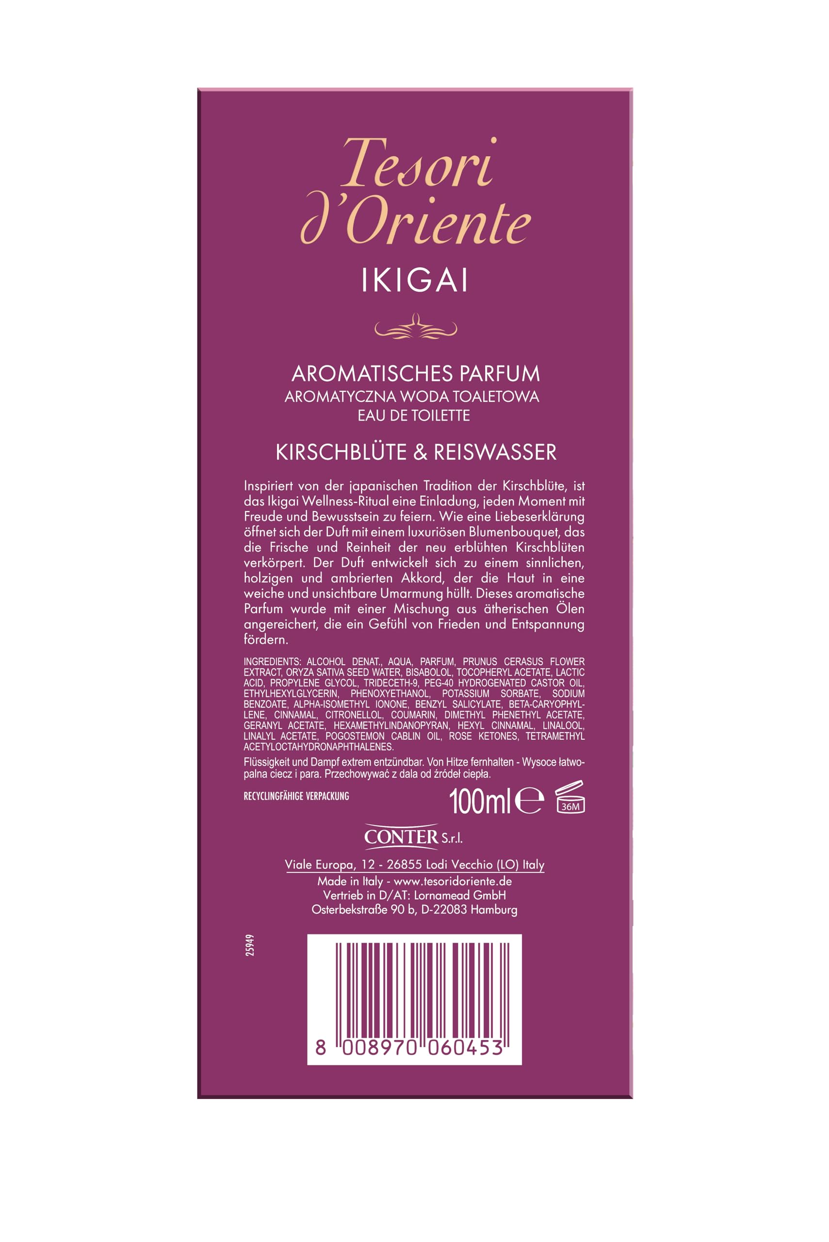 Tesori d'Oriente EDT Byzantium | 100 ml | aromatisches Parfüm | schwarze Rose & Labdanum | im Aluminiumflakon | Wellness-Ritual für Körper & Sinne