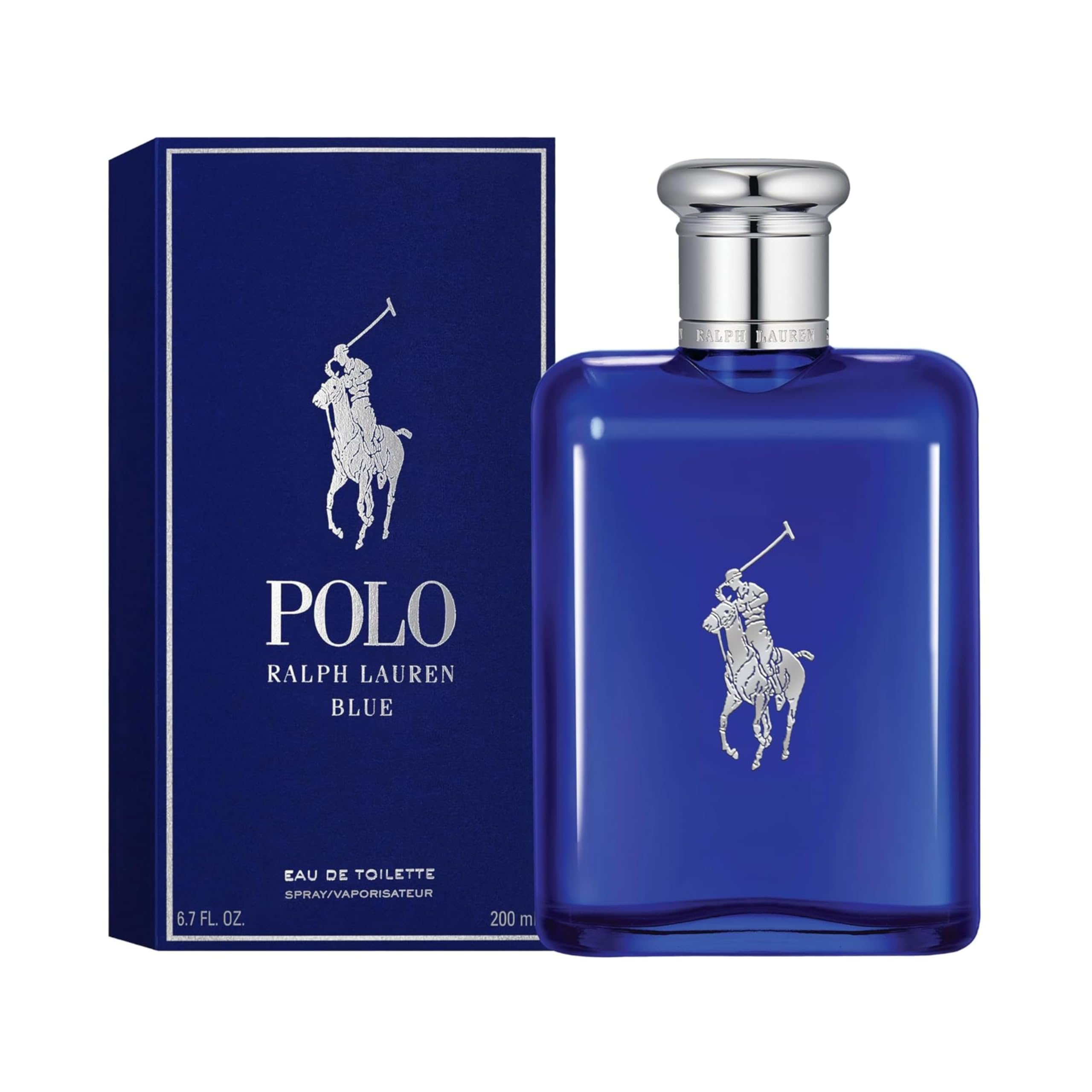 Ralph Lauren Polo Blue Eau de Toilette für Herren, erfrischend-aromatischer Duft mit Melone, Gurke & Mandarine, für den aktiven Mann