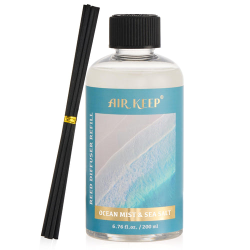 Airkeep Raumduft Clean Linen Duft, Reed Diffuser mit 8 Duftstäbchen, Lufterfrischer für Badezimmer, Wohnung, Heimdekoration, 100ml