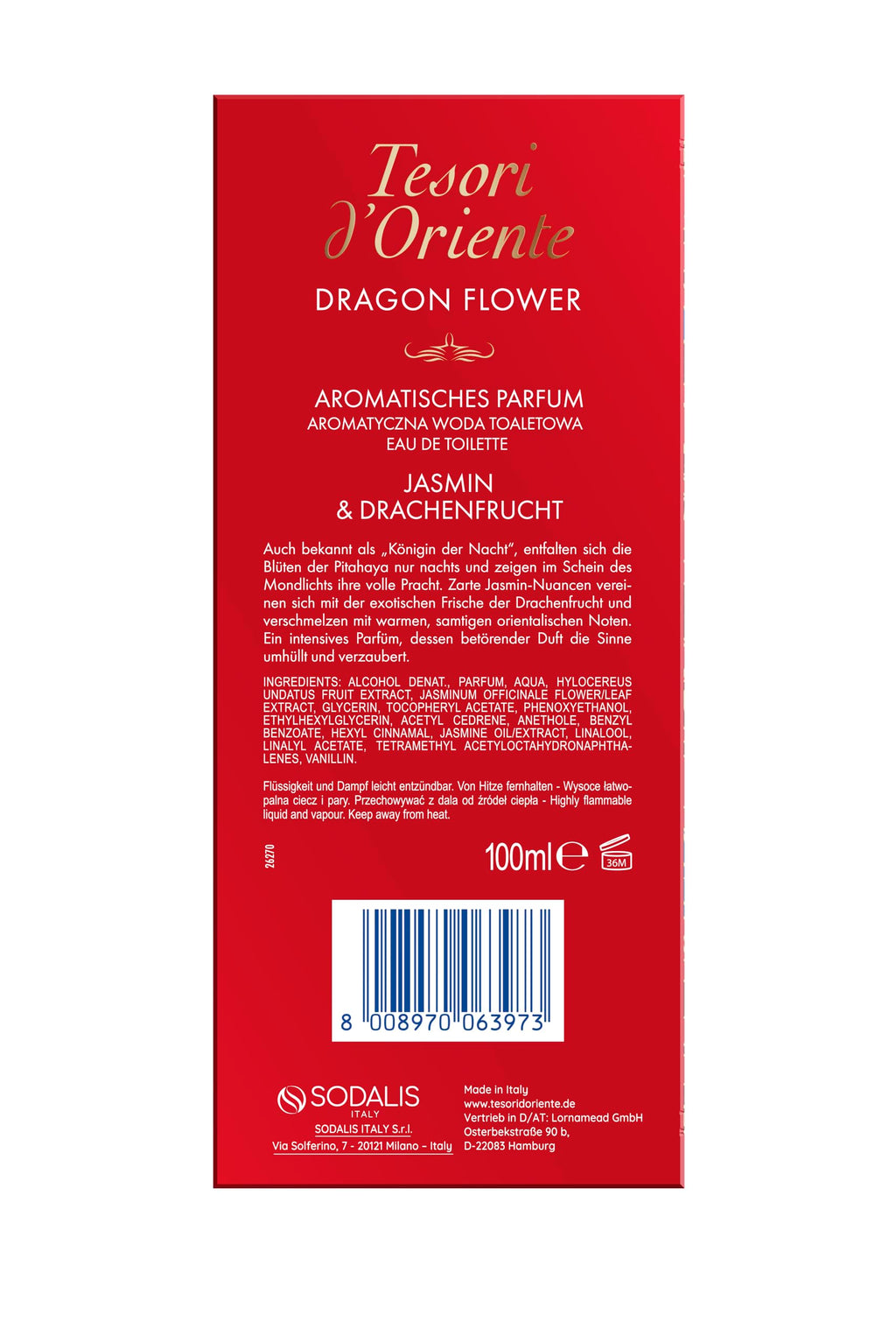 Tesori d'Oriente EDT Byzantium | 100 ml | aromatisches Parfüm | schwarze Rose & Labdanum | im Aluminiumflakon | Wellness-Ritual für Körper & Sinne