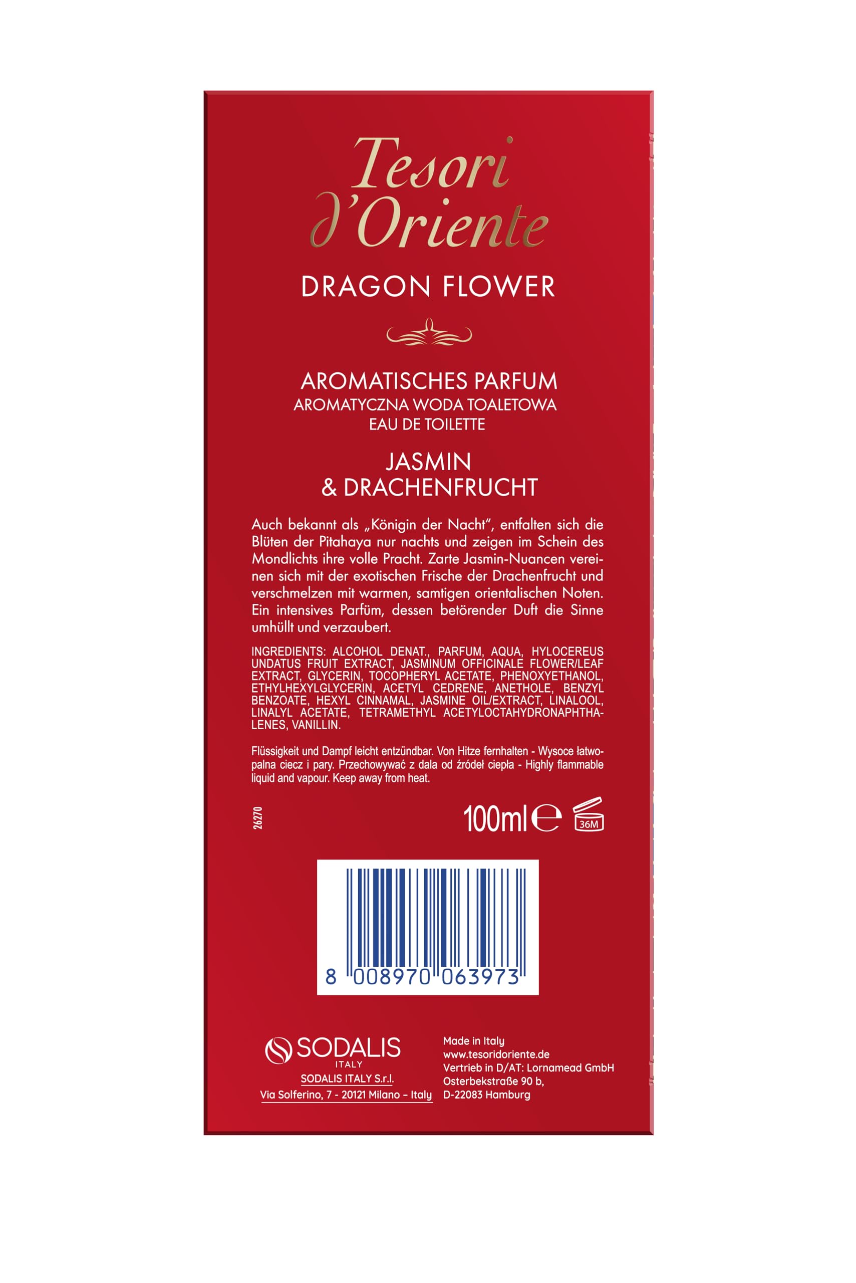 Tesori d'Oriente EDT Byzantium | 100 ml | aromatisches Parfüm | schwarze Rose & Labdanum | im Aluminiumflakon | Wellness-Ritual für Körper & Sinne