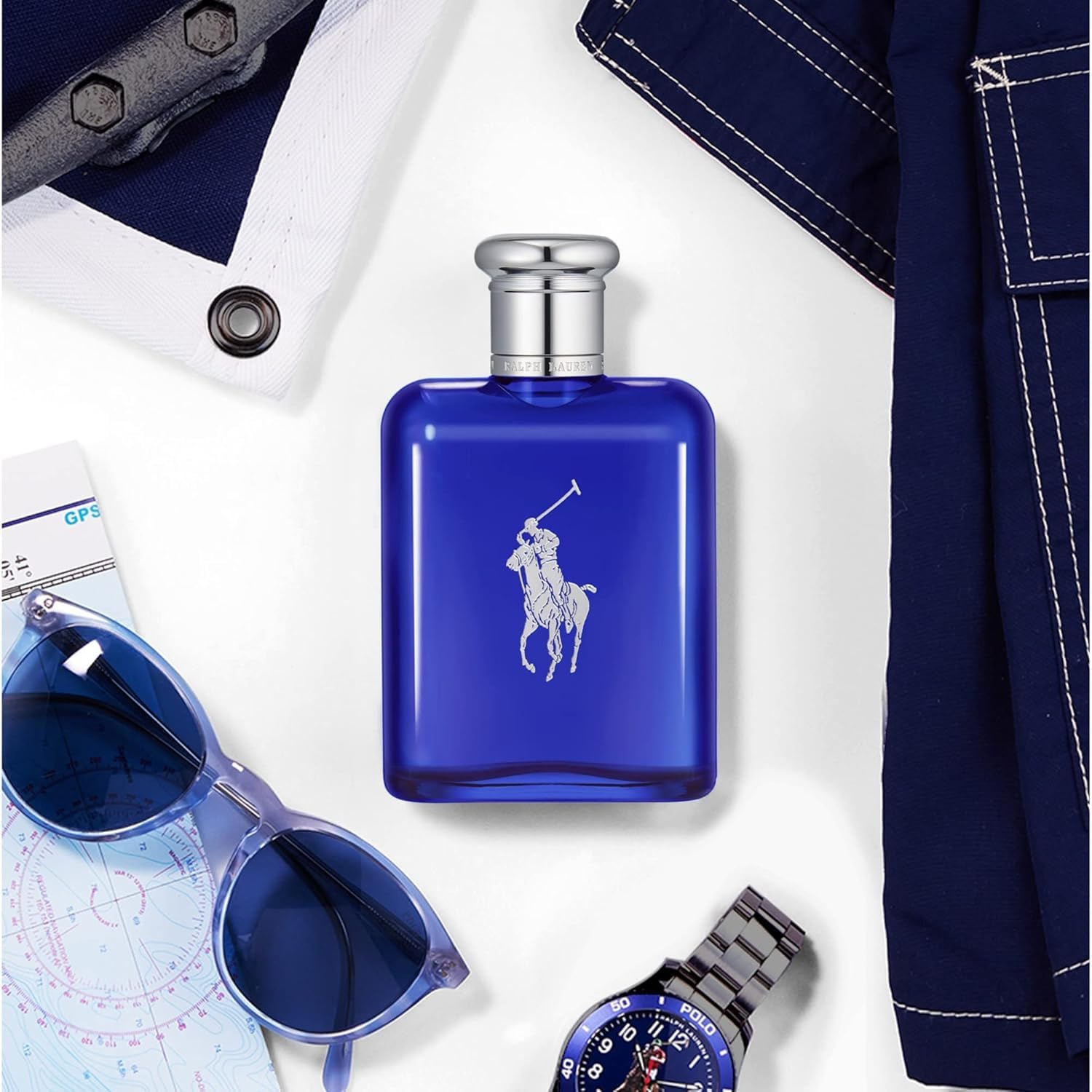 Ralph Lauren Polo Blue Eau de Toilette für Herren, erfrischend-aromatischer Duft mit Melone, Gurke & Mandarine, für den aktiven Mann