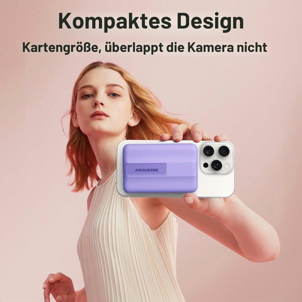 Powerbank für MagSafe, AOGUERBE Magnetische Power Bank 10000mAh, Kabellose Powerbank Schnellladung Externe Handyakkus mit LED Display für iPhone 17/16/15/14/13/12 Series