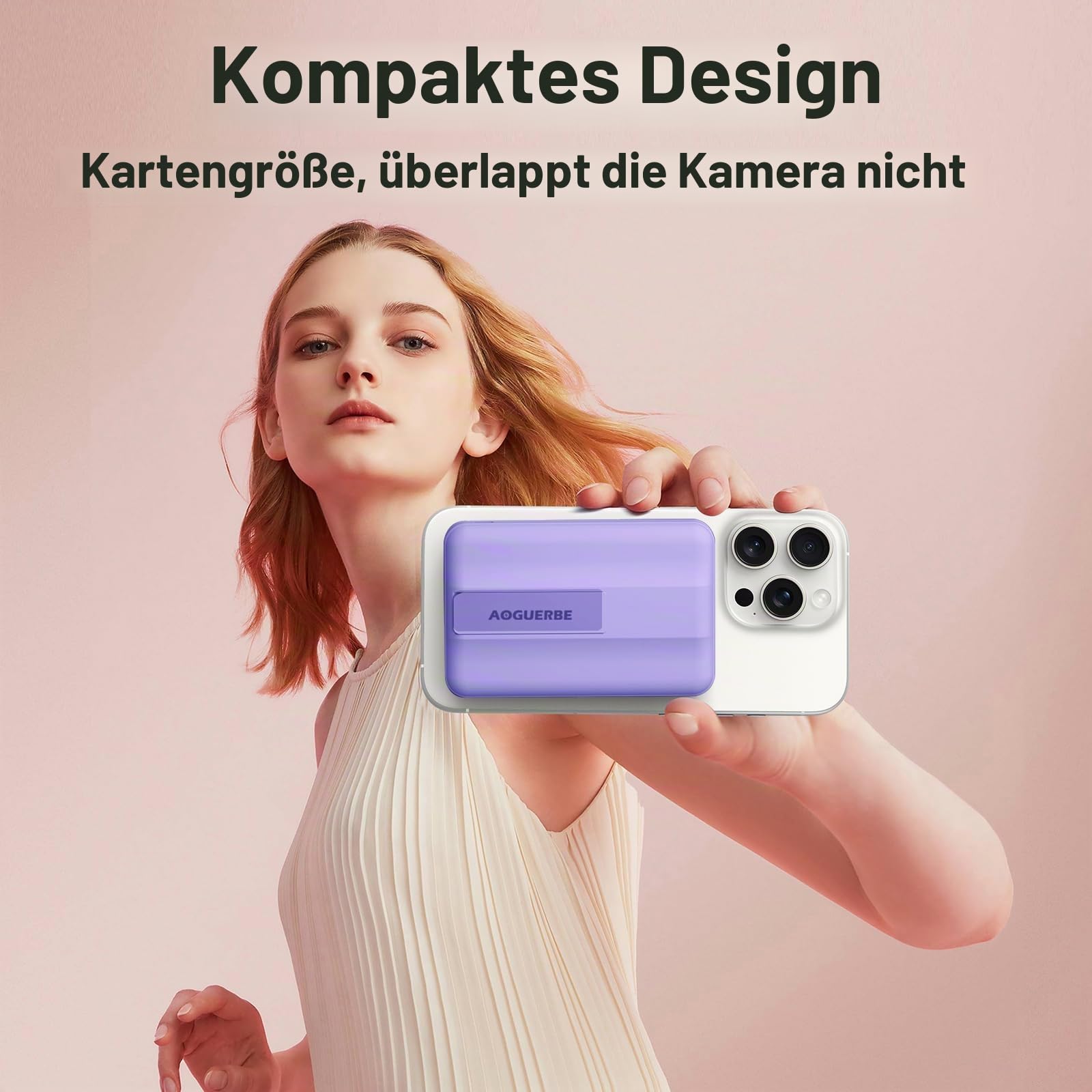 Powerbank für MagSafe, AOGUERBE Magnetische Power Bank 10000mAh, Kabellose Powerbank Schnellladung Externe Handyakkus mit LED Display für iPhone 17/16/15/14/13/12 Series
