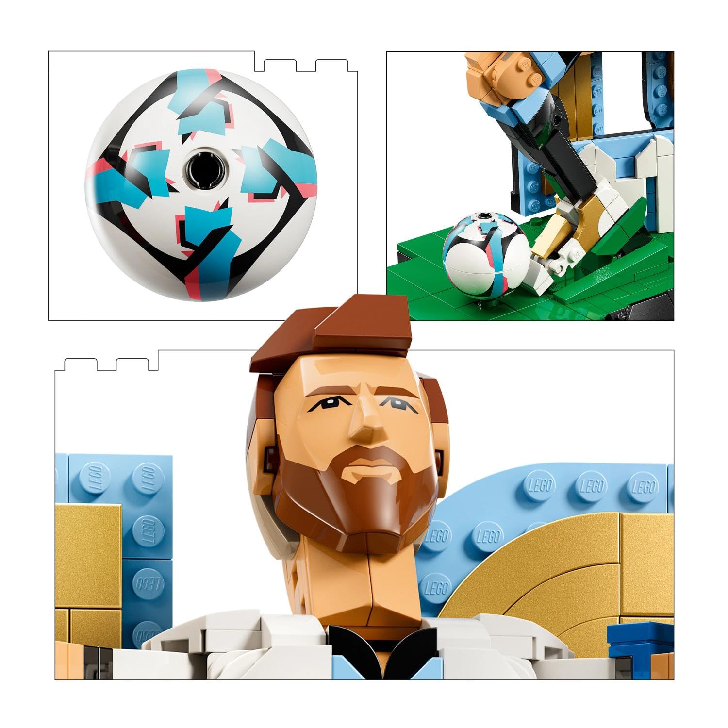 LEGO Editions Lionel Messi - Fußballlegende Spielzeug - 3D Figuren Modellbau - DIY Kinderzimmer Deko - Geschenk für Jungen, Mädchen ab 12 Jahren und Erwachsene Sportfans - 43015