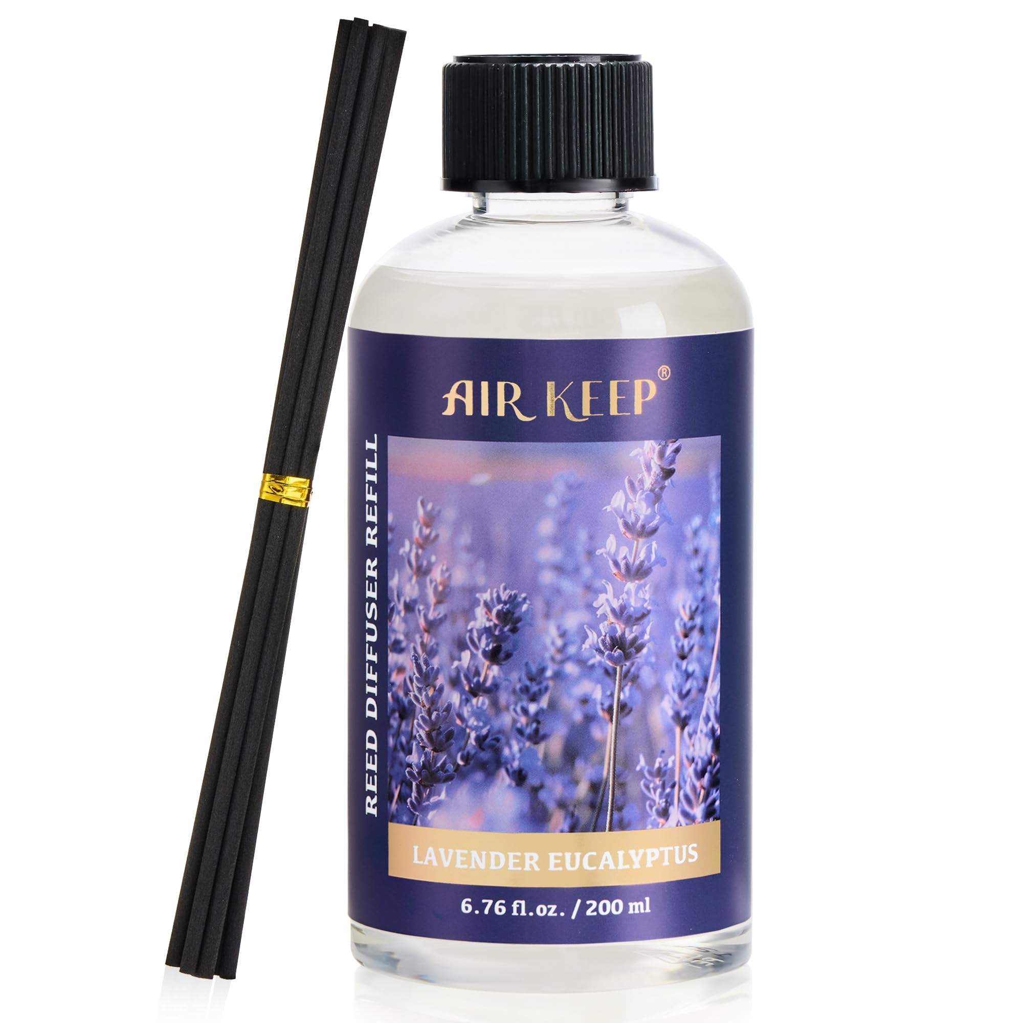Airkeep Raumduft Clean Linen Duft, Reed Diffuser mit 8 Duftstäbchen, Lufterfrischer für Badezimmer, Wohnung, Heimdekoration, 100ml