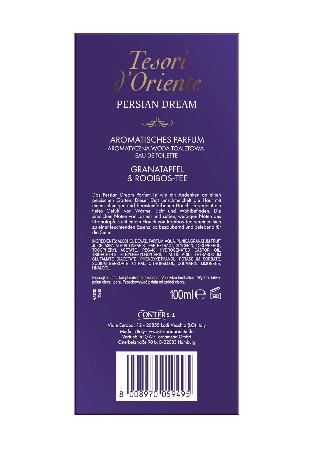 Tesori d'Oriente EDT Byzantium | 100 ml | aromatisches Parfüm | schwarze Rose & Labdanum | im Aluminiumflakon | Wellness-Ritual für Körper & Sinne