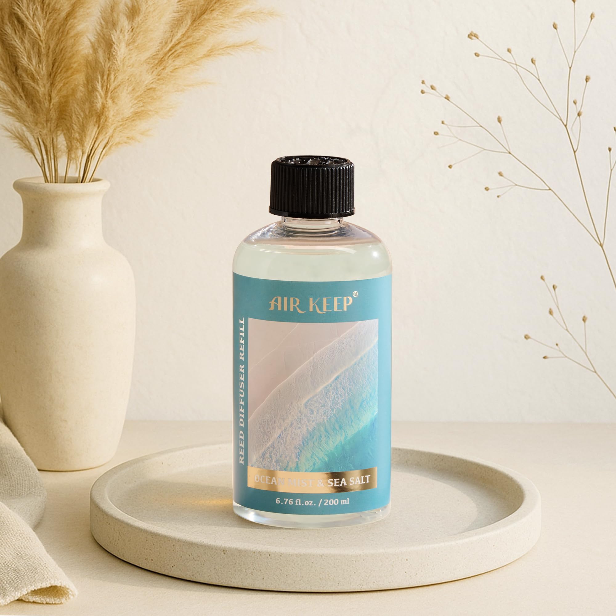 Airkeep Raumduft Clean Linen Duft, Reed Diffuser mit 8 Duftstäbchen, Lufterfrischer für Badezimmer, Wohnung, Heimdekoration, 100ml
