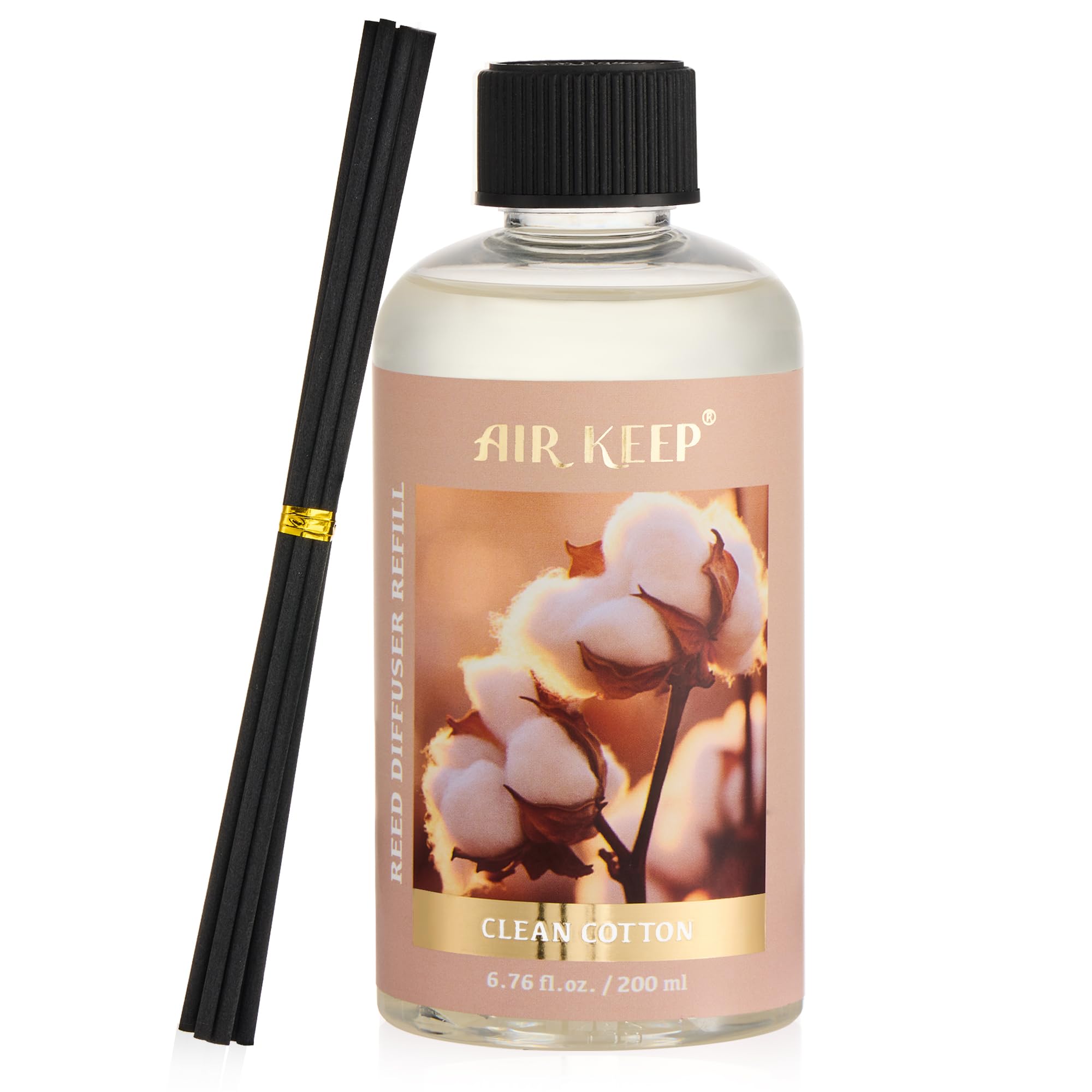 Airkeep Raumduft Clean Linen Duft, Reed Diffuser mit 8 Duftstäbchen, Lufterfrischer für Badezimmer, Wohnung, Heimdekoration, 100ml