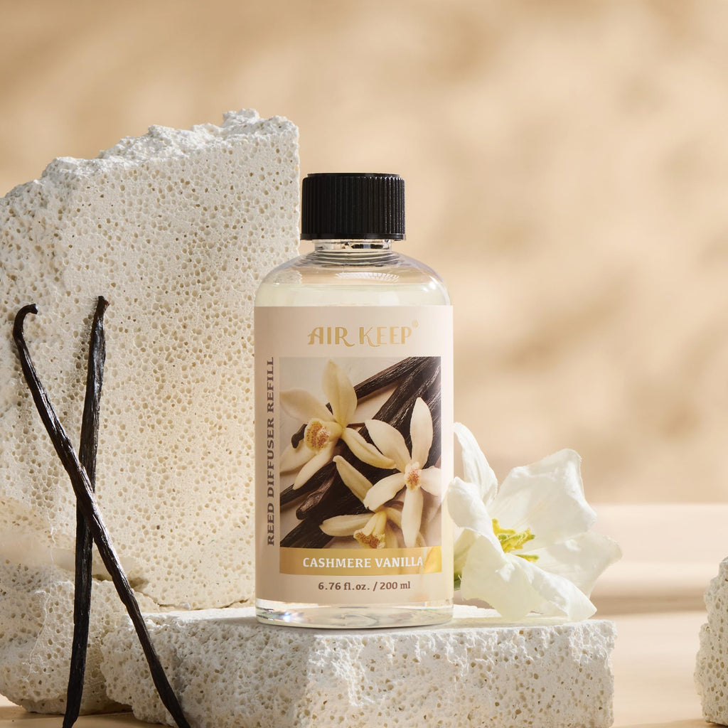 Airkeep Raumduft Clean Linen Duft, Reed Diffuser mit 8 Duftstäbchen, Lufterfrischer für Badezimmer, Wohnung, Heimdekoration, 100ml