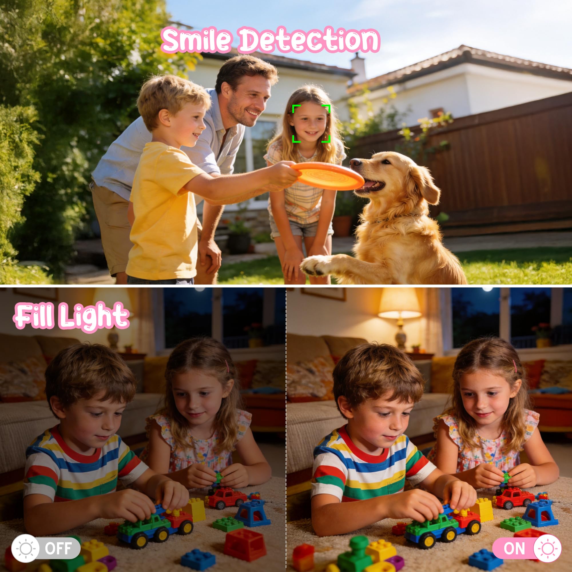 Digitalkamera 1080P 44MP Vlogging Kamera für Kinder Jugendliche, FHD Kompaktkamera Fotokamera mit 2,4" Bildschirm 16X Zoom, Anti-Shake Minikamera für Anfänger Studenten Jungen Mädchen-Schwarz