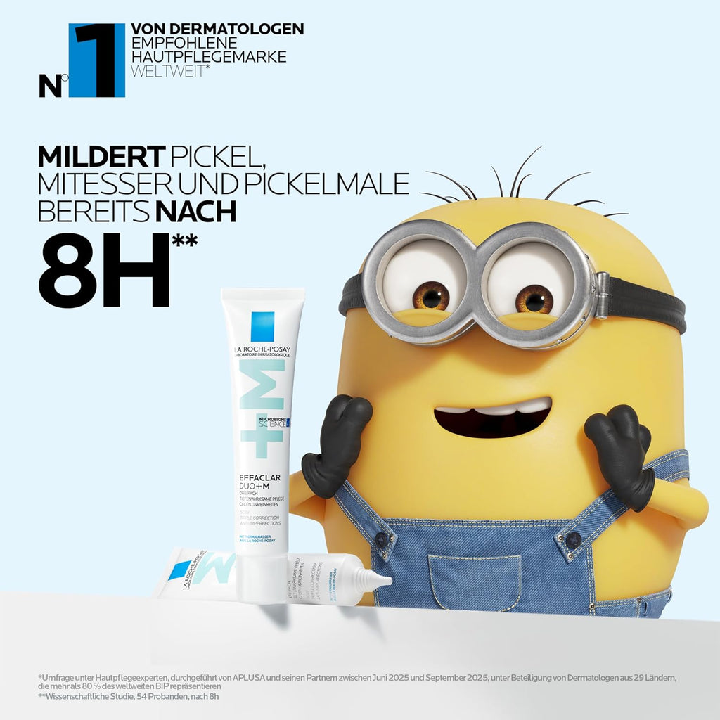 La Roche Posay Anti-Akne Gesichtscreme, Dreifach tiefenwirksame Pflege gegen Pickel, Mitesser und Unreinheiten, Mit Anti-Rückfall-Effekt, Mit Niacinamid, Phylobioma und Procerad, Effaclar Duo+M, 40 ml