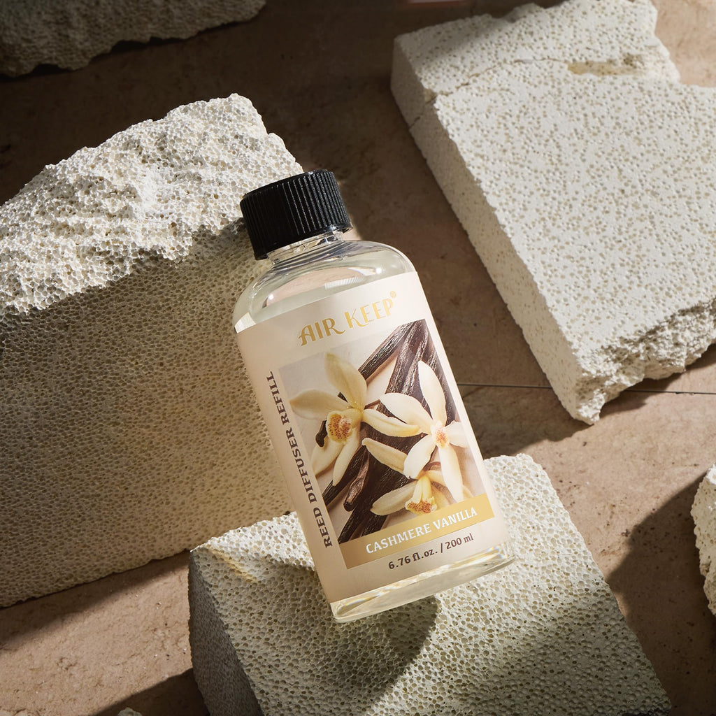 Airkeep Raumduft Clean Linen Duft, Reed Diffuser mit 8 Duftstäbchen, Lufterfrischer für Badezimmer, Wohnung, Heimdekoration, 100ml