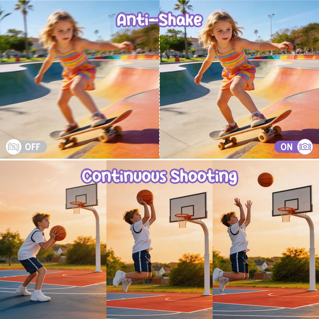 Digitalkamera 1080P 44MP Vlogging Kamera für Kinder Jugendliche, FHD Kompaktkamera Fotokamera mit 2,4" Bildschirm 16X Zoom, Anti-Shake Minikamera für Anfänger Studenten Jungen Mädchen-Schwarz