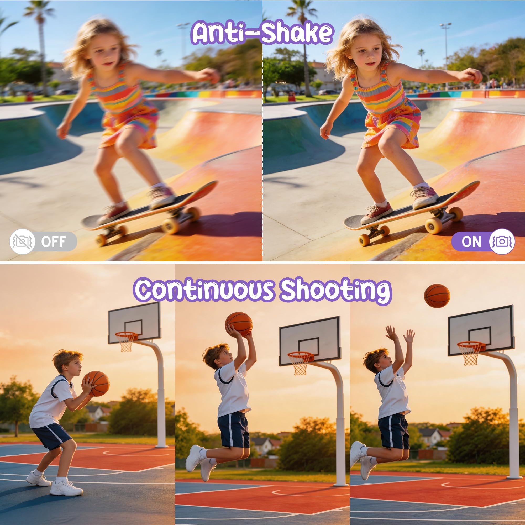 Digitalkamera 1080P 44MP Vlogging Kamera für Kinder Jugendliche, FHD Kompaktkamera Fotokamera mit 2,4" Bildschirm 16X Zoom, Anti-Shake Minikamera für Anfänger Studenten Jungen Mädchen-Schwarz